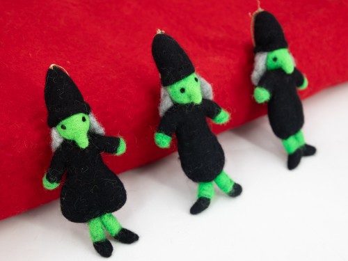 14cm Felt Witch with Black Hat