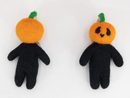 10cm Halloween Felt Pumpkin Man