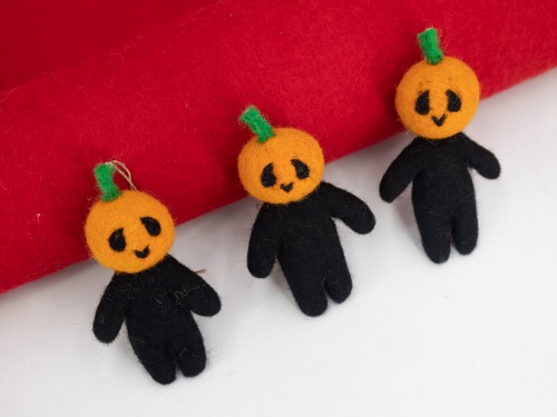 10cm Halloween Felt Pumpkin Man
