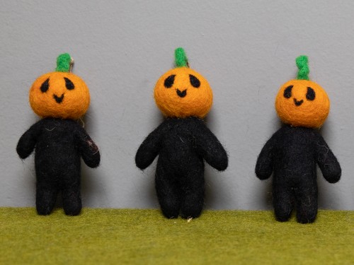 10cm Halloween Felt Pumpkin Man