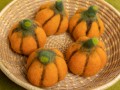 6cm Needle Felted Pumpkins