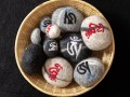 OM AH HUM Mantra Felt Stones