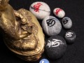 OM AH HUM Mantra Felt Stones