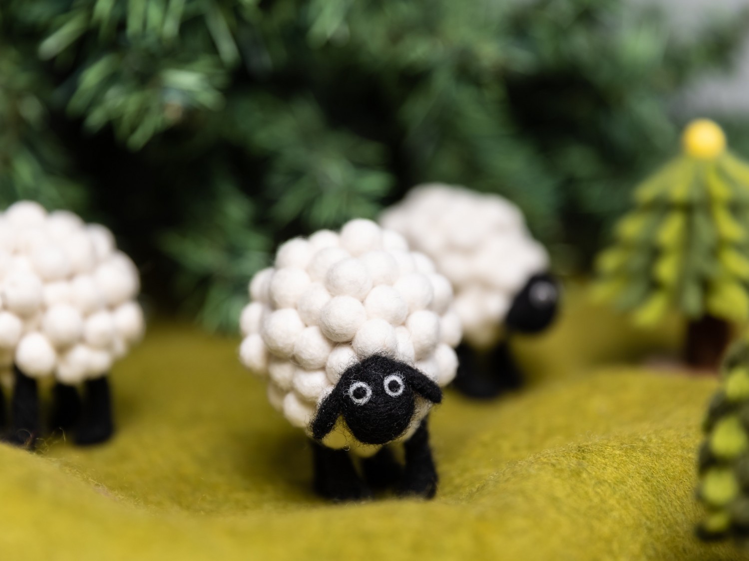 9cm Handmade Wool Felt PomPom Sheep