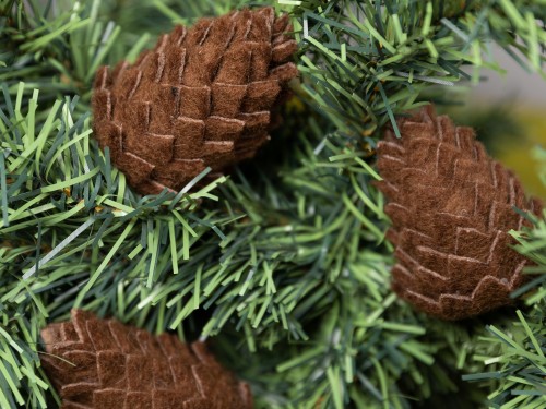 9cm Handmade Wool Felt Sheet Pinecone - Felt and Yarn