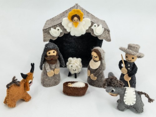 Handmade Wool Felt Nativity Set