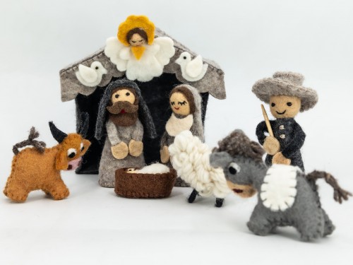 Handmade Wool Felt Nativity Set