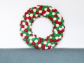 Christmas Felt Wreath with Red Cherries