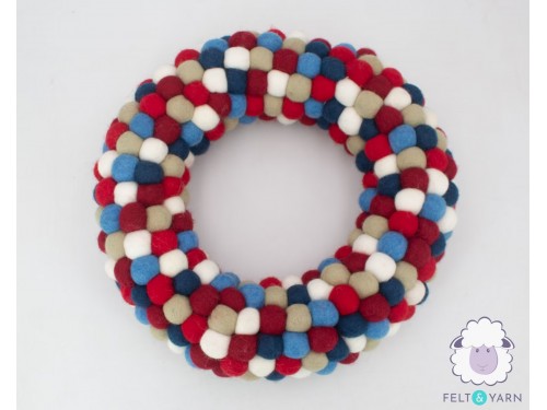 Handcrafted Festive Felt Ball Wreath