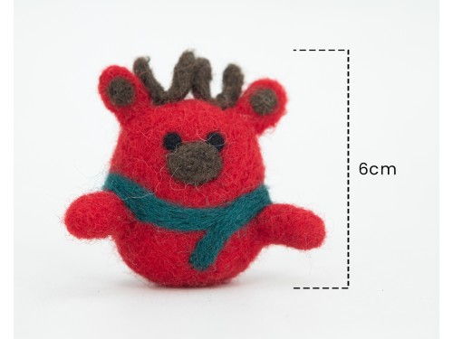 6cm Felt Reindeer with Scarf