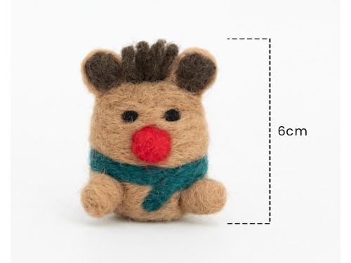 6cm Felt Reindeer with Scarf
