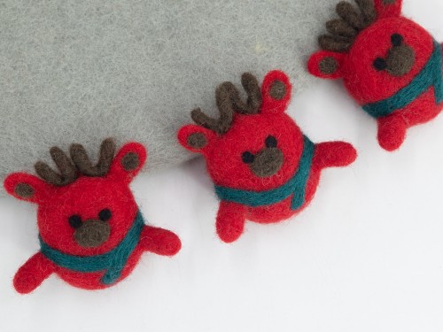 6cm Felt Reindeer with Scarf