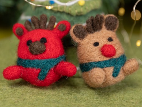 6cm Felt Reindeer with Scarf