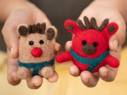 6cm Felt Reindeer with Scarf