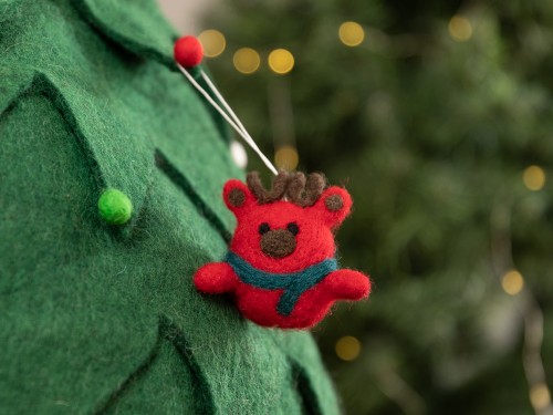 6cm Felt Reindeer with Scarf