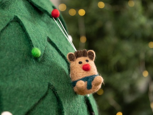 6cm Felt Reindeer with Scarf