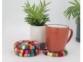 10cm Handmade Felt Ball Coaster Collection
