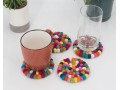 10cm Handmade Felt Ball Coaster Collection - Felt and Yarn 10cm Handmade Felt Ball Coaster Collection - Felt and Yarn