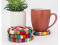 10cm Handmade Felt Ball Coaster Collection
