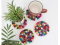 10cm Handmade Felt Ball Coaster Collection