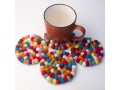 10cm Handmade Felt Ball Coaster Collection