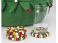 10cm Christmas Felt Ball Coaster