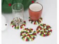 10cm Christmas Felt Ball Coaster