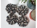 10cm Marbled Grey and Black Felt Ball Coaster