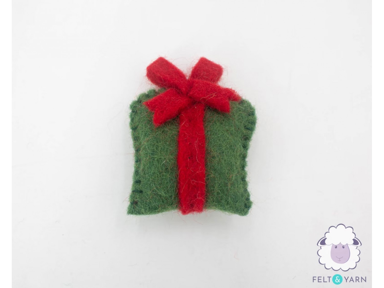 Wool Felt Stitched Christmas Present Box