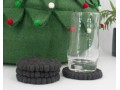 10cm Handmade Felt Ball Coasters – Solid Color Collection