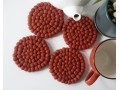 10cm Solid Color Felt Ball Coaster Collection