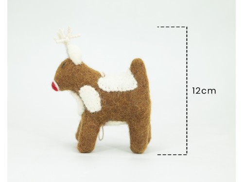 12cm Christmas Felt Rudolph Ornament