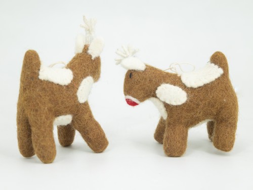 12cm Christmas Felt Rudolph Ornament