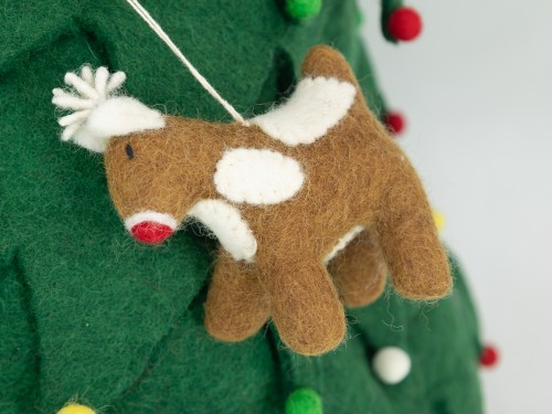 12cm Christmas Felt Rudolph Ornament