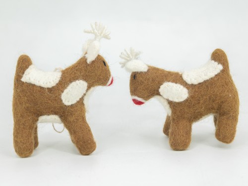 12cm Christmas Felt Rudolph Ornament