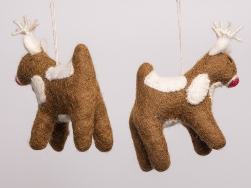 12cm Christmas Felt Rudolph Ornament