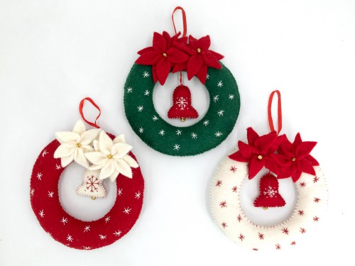 20cm Felt Christmas Wreath Set