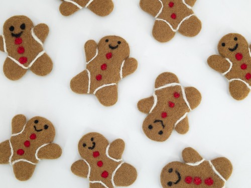 Wool Felt Gingerbread Man Ornament