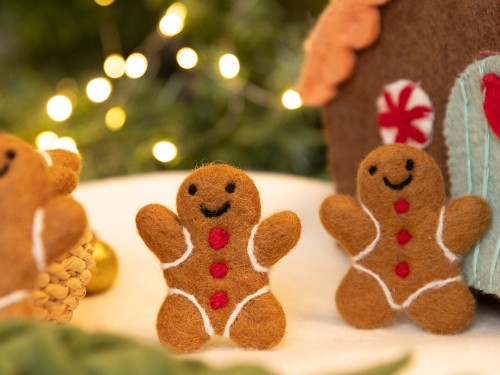 Wool Felt Gingerbread Man Ornament