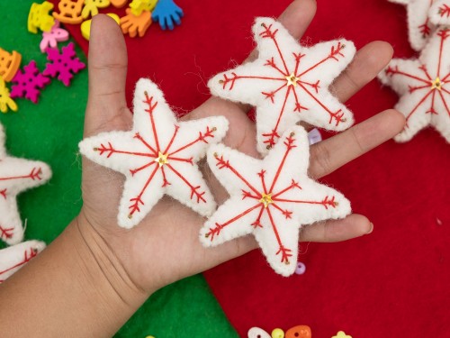 7cm Snowflake Felt Star