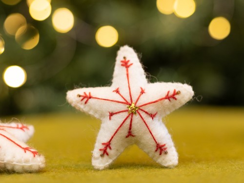 7cm Snowflake Felt Star