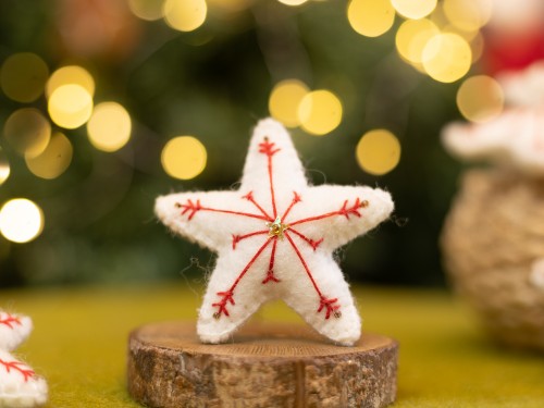 7cm Snowflake Felt Star