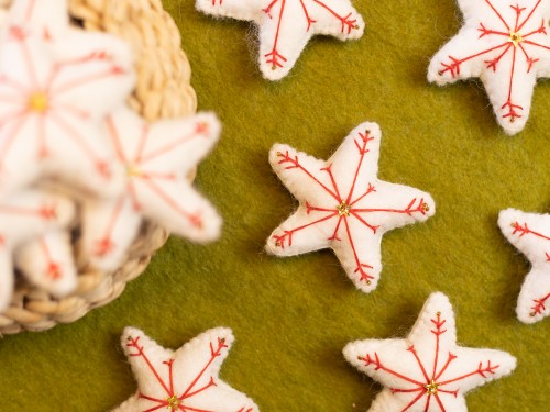7cm Snowflake Felt Star
