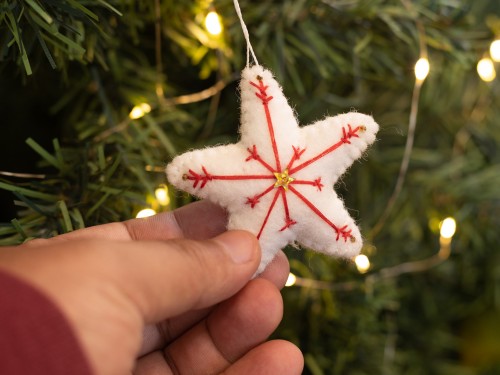 7cm Snowflake Felt Star