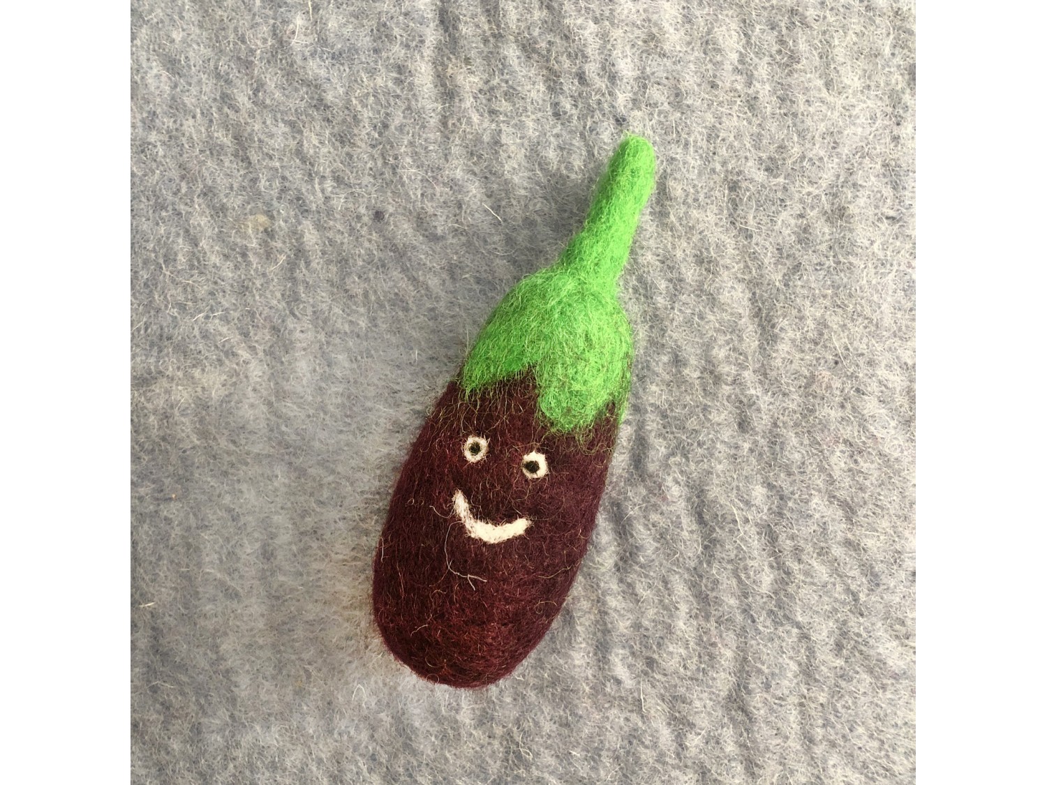 11cm Smiley Felt Eggplant