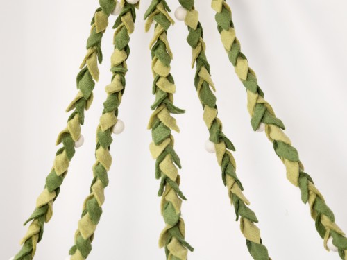 6ft Multi Green Felt Leaf Garland