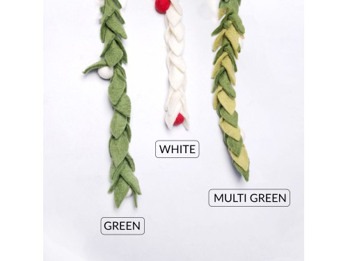 6ft White Felt Leaf Garland