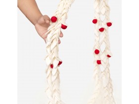 6ft White Felt Leaf Garland