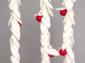 6ft White Felt Leaf Garland