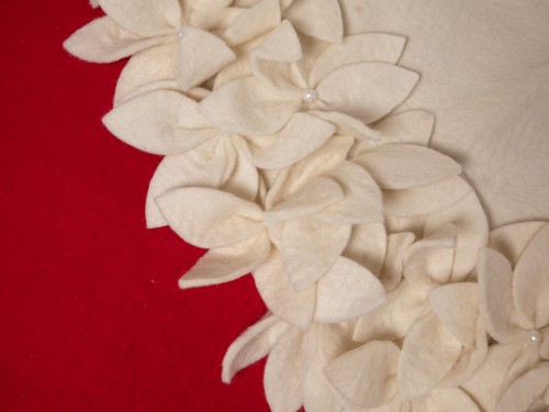 Handmade Felt White Tree Skirt